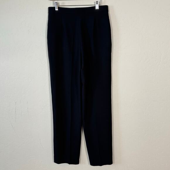 St. John Women's Size 6 Diana Straight Leg Crepe Marocain Black Pants Career - Picture 5 of 12